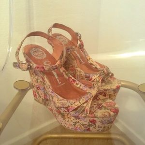Jeffrey Campbell floral wedges